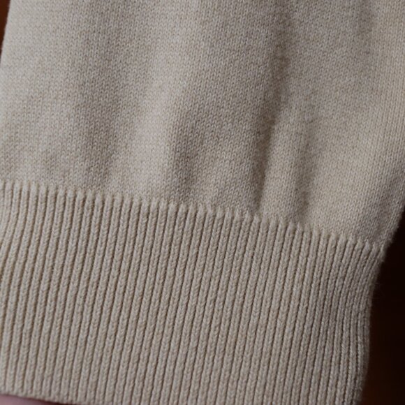 Liz Claiborne Cream Floral Appliqué Cotton Rayon Cardigan L Full Back Embroidery - Picture 9 of 16